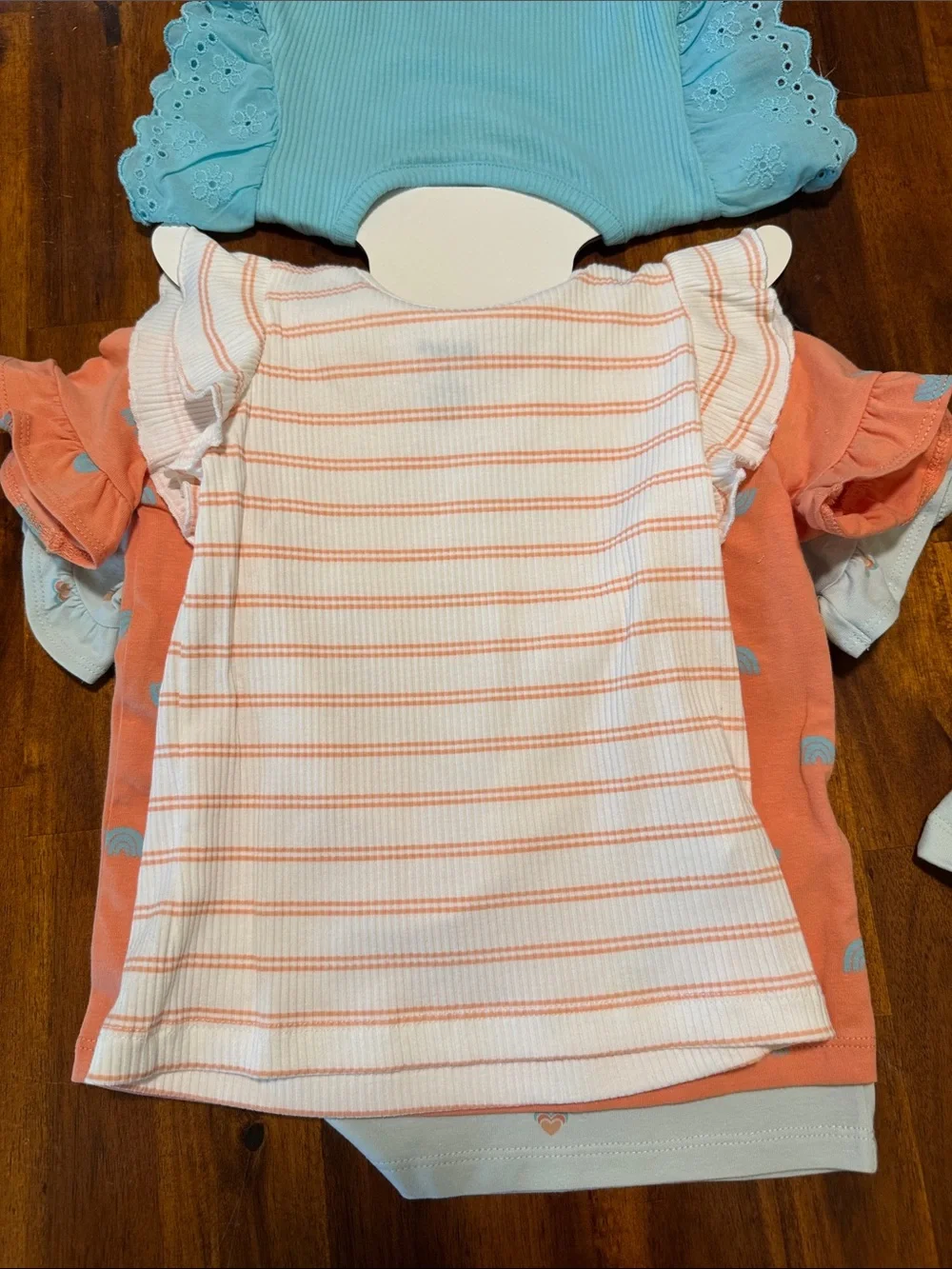 NWT Pekkle Girls 8-Piece Coral & Aqua T-Shirt and Shorts, Mix and Match Set - 3T